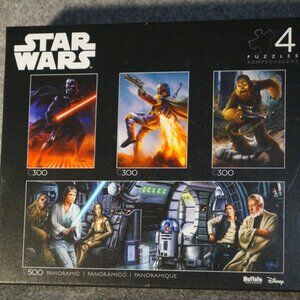 Star Wars Collector’s Edition 4‑in‑1 Puzzle Set Buffalo Disney – Open Box